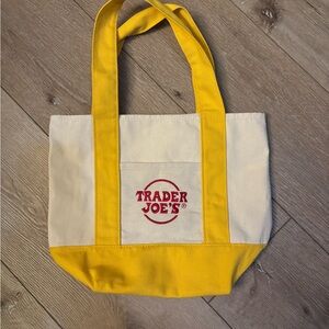 Trader Joe's Yellow and Cream Tote Bag
